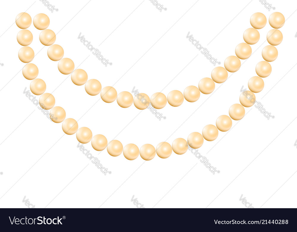 Pearl necklace isolated Royalty Free Vector Image