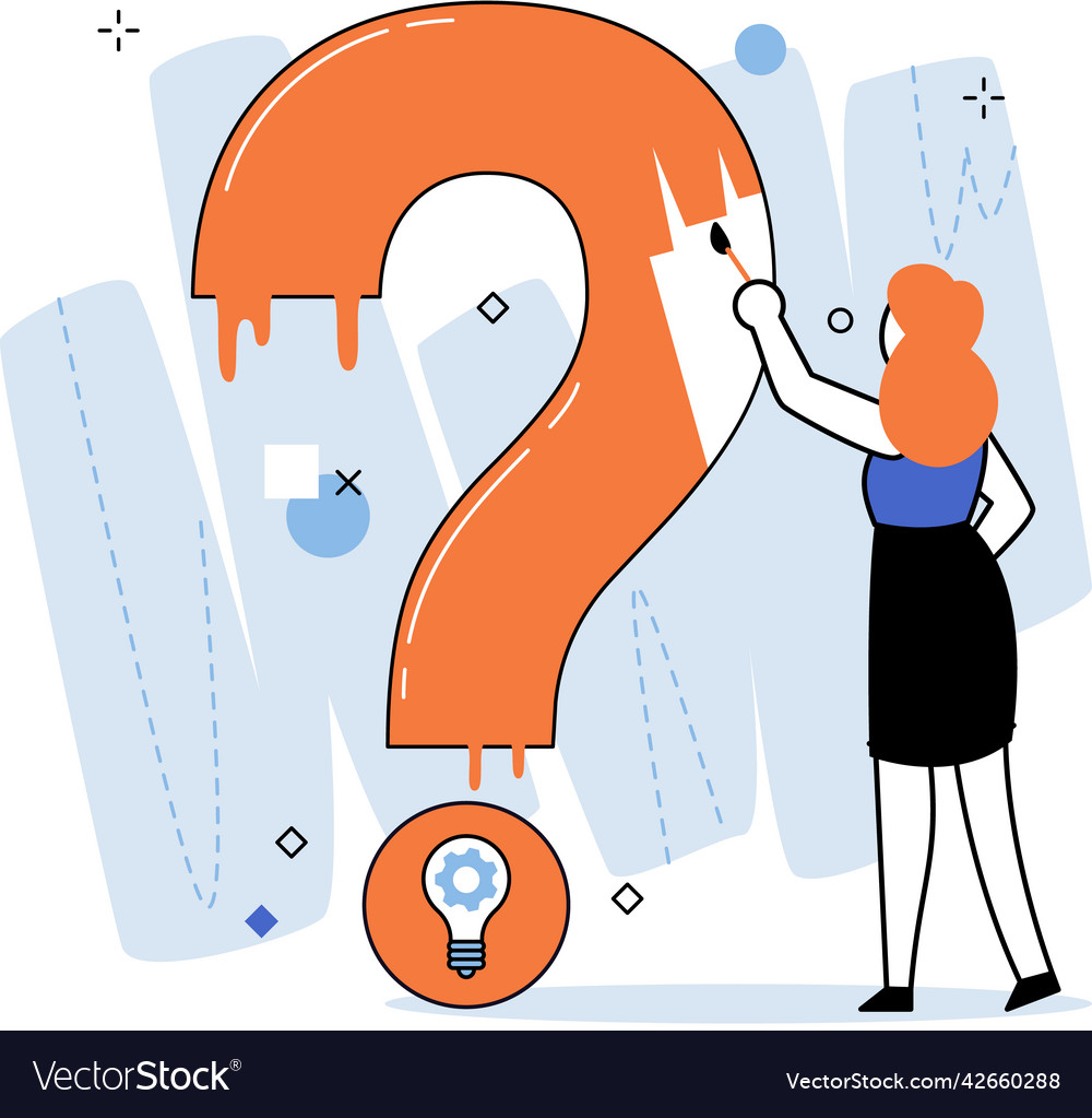 Question mark obtaining information of interest Vector Image