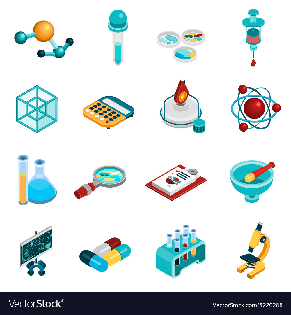 Science icons set Royalty Free Vector Image - VectorStock