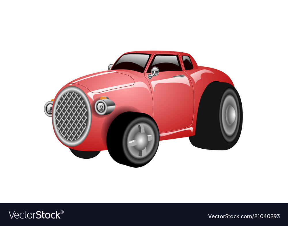 A shiny and polished cartoon red car