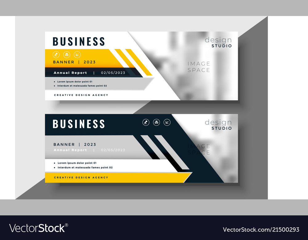 Geometric Yellow Business Banner Design Royalty Free Vector