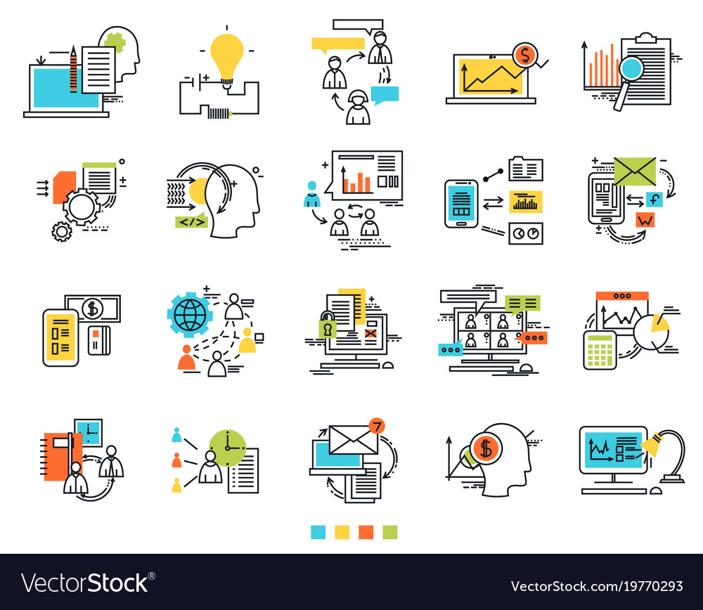 Icons for e-business engineering idea icons Vector Image