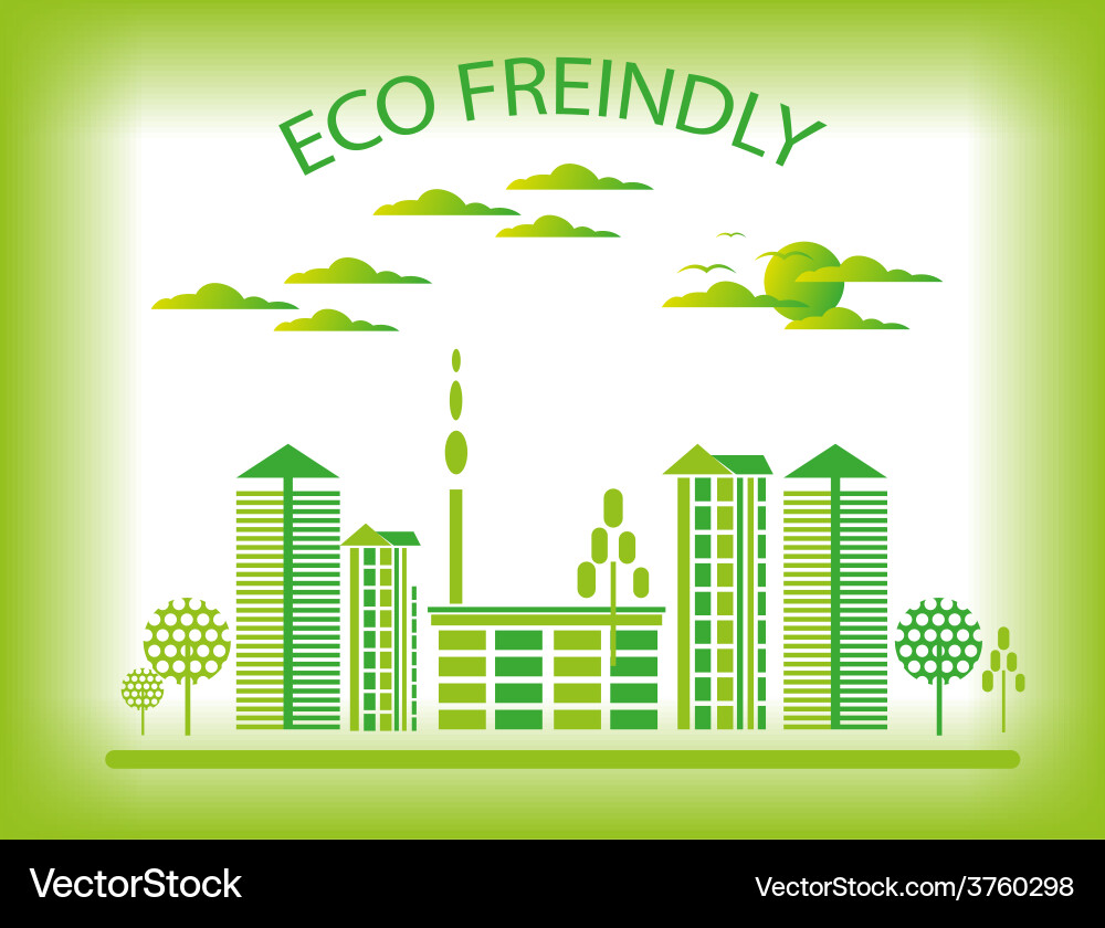 Eco Friendly City Background Royalty Free Vector Image Eco Friendly City Background Royalty Free Vector Image