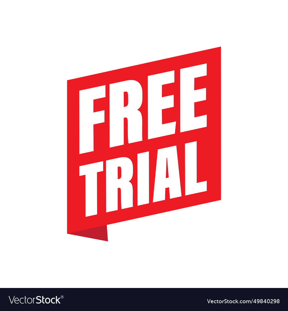 Free trial sign red label tag Royalty Free Vector Image