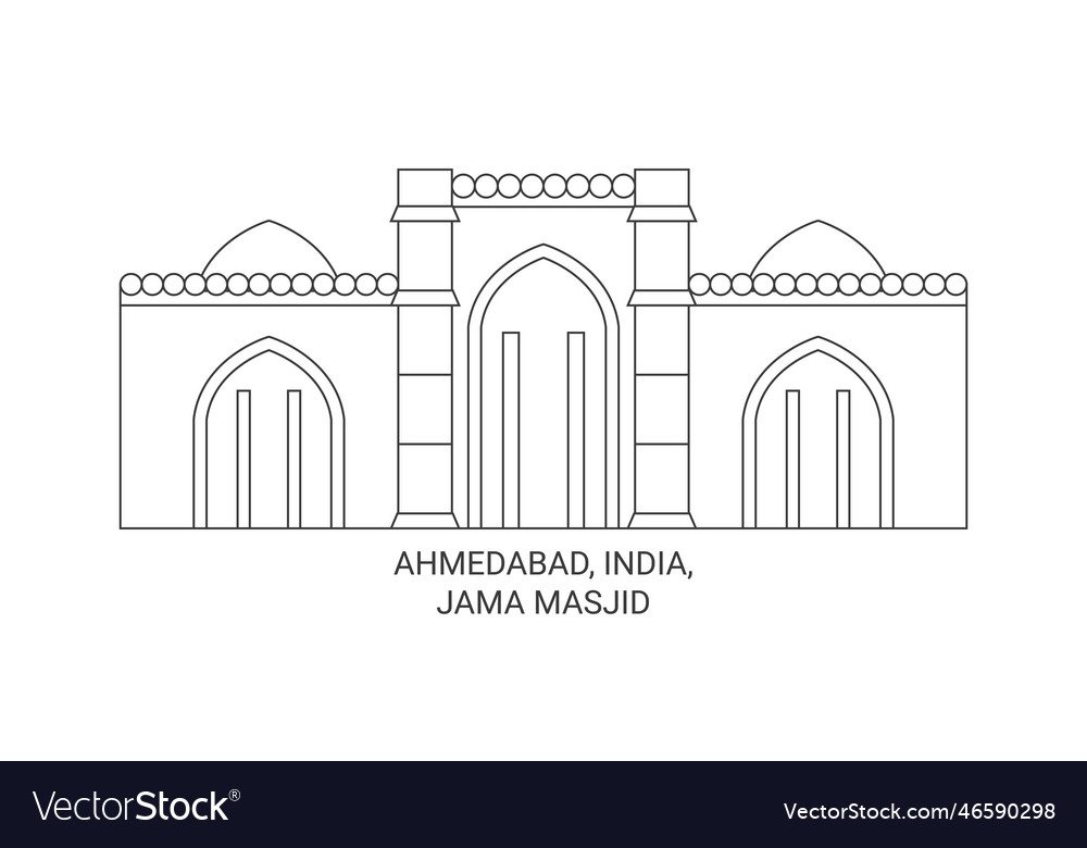 India ahmedabad jama masjid travel landmark Vector Image