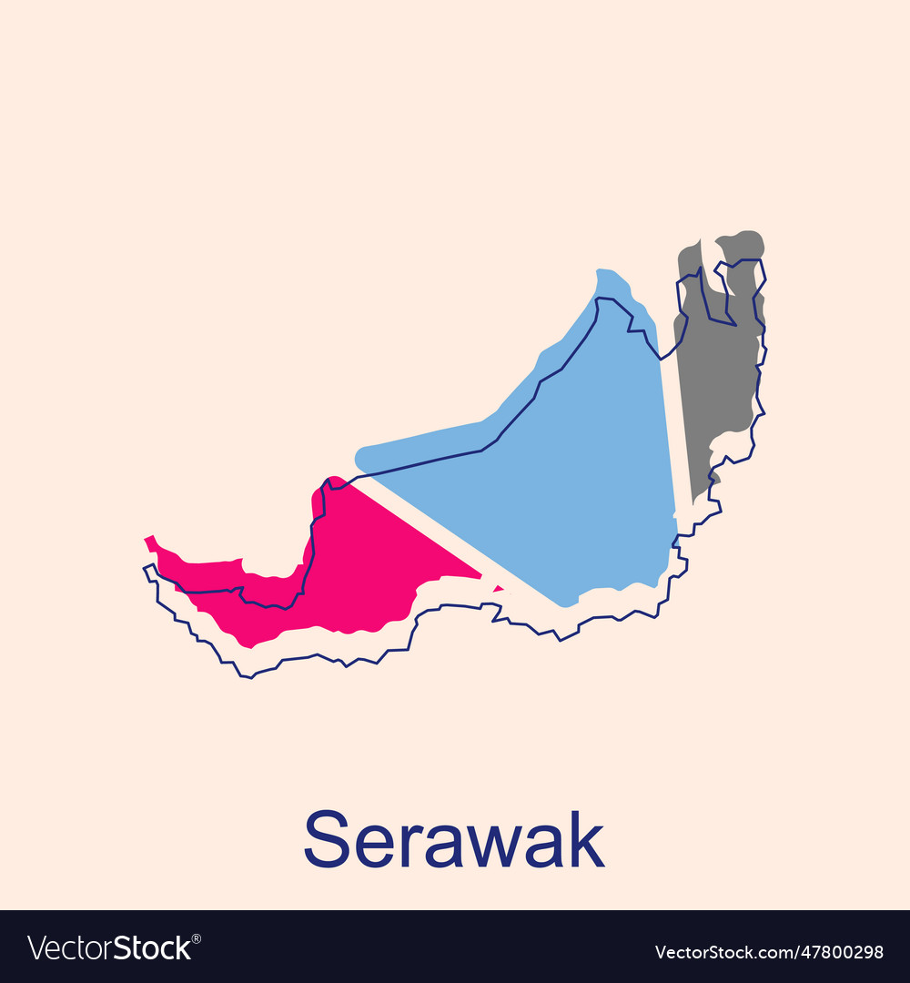 Map of serawak design template world Royalty Free Vector