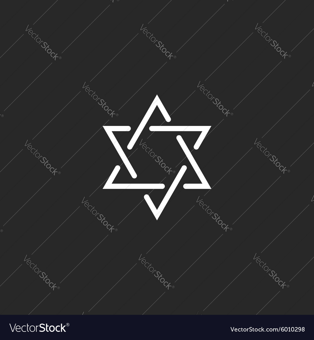 Star Of David Monogram Logo Hexagram Of Thin Line Vector Image