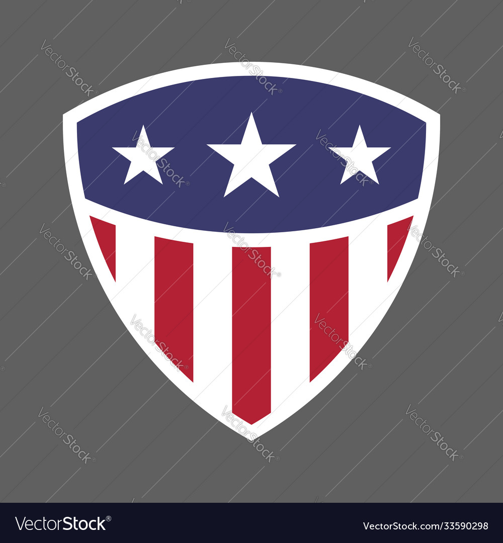 Usa flag shield icon logo Royalty Free Vector Image