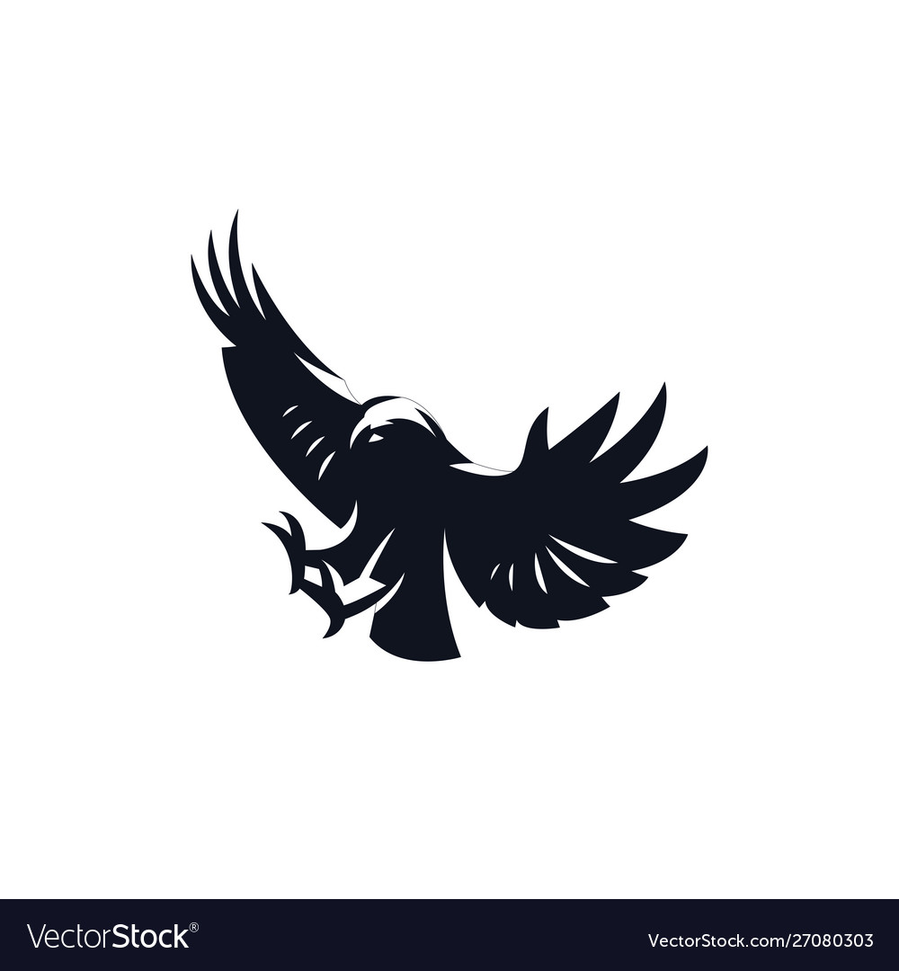 Diving eagle with wings up Royalty Free Vector Image