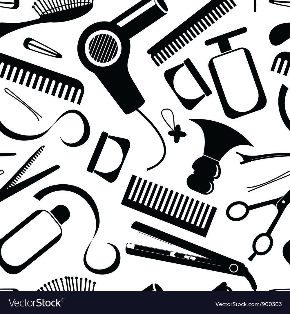 Seamless Hairdressing Pattern Royalty Free Vector Image