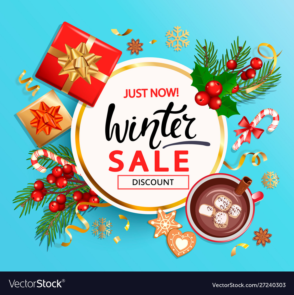 Winter 2020 Sale Banner Invitation Card Royalty Free Vector