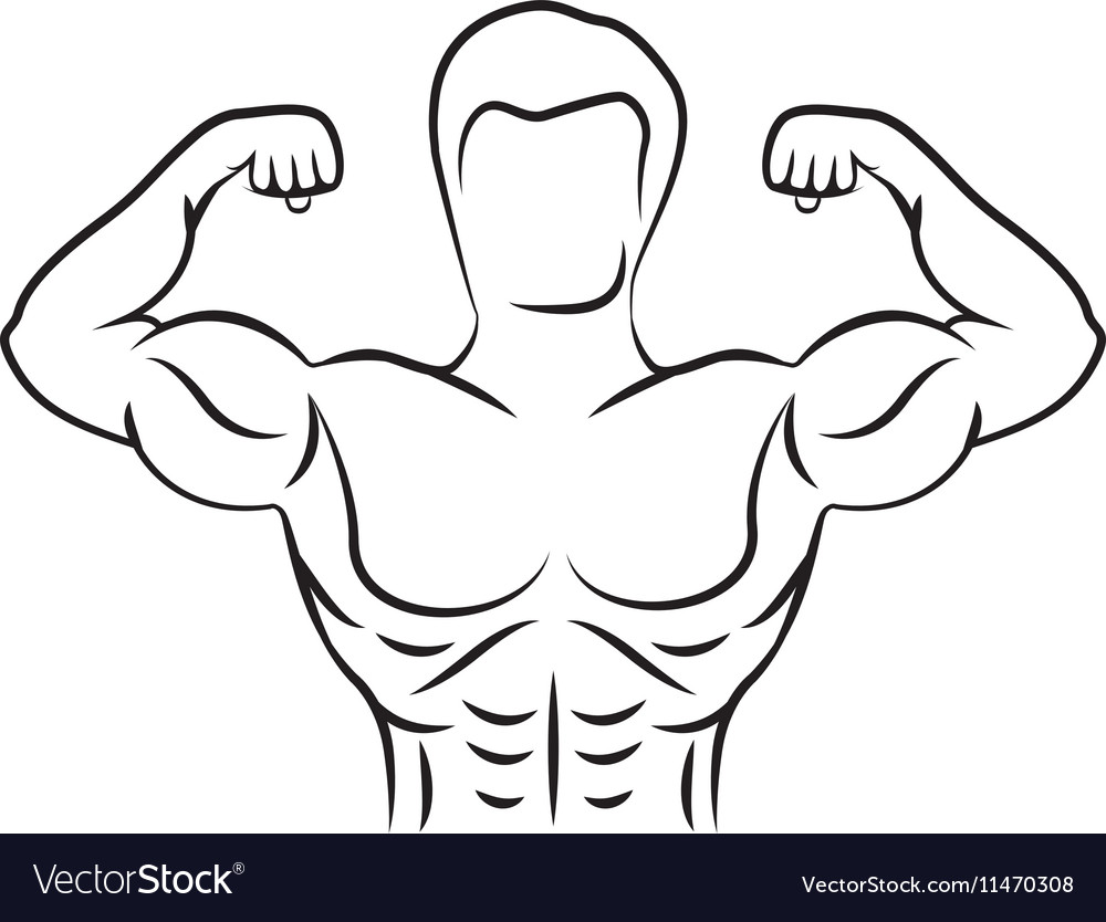 Bodybuilding muscle design Royalty Free Vector Image