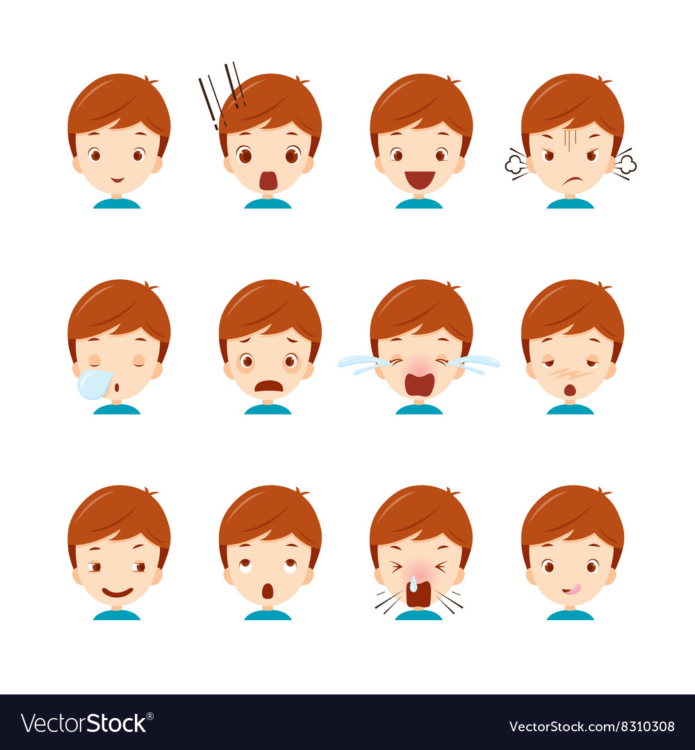 Premium Vector  Suffering cute emojis face vectors