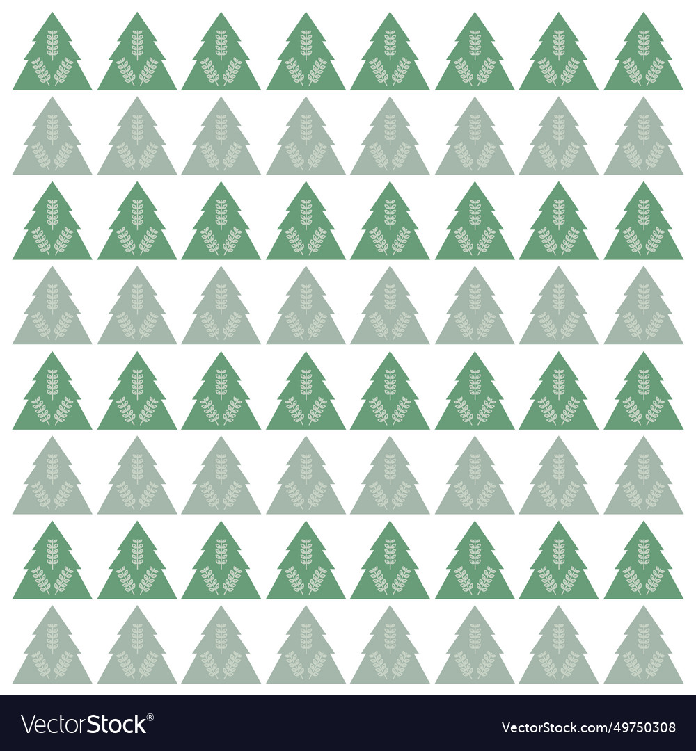 Green traditional christmas trees pattern Vector Image