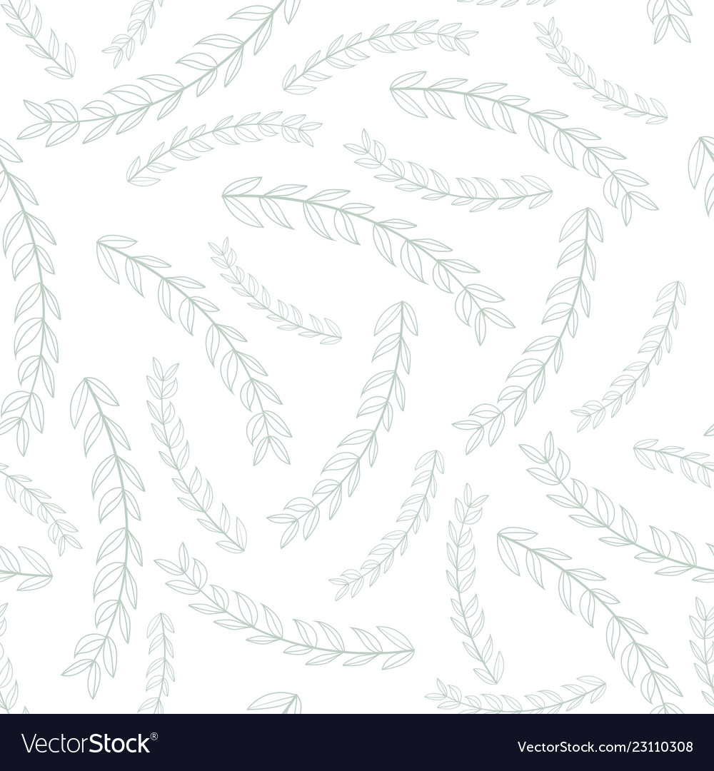 Herbal seamless pattern on white background Vector Image