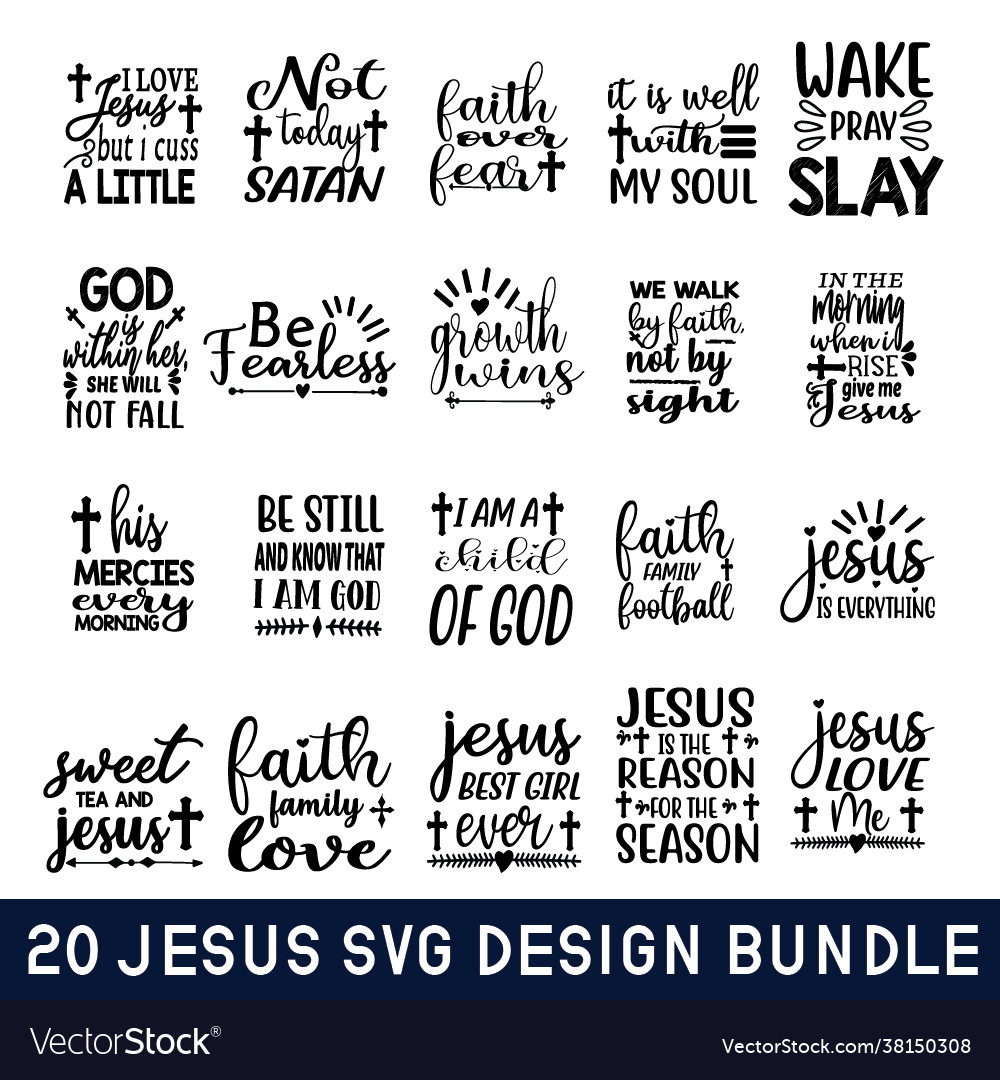 Jesus svg design bundle Royalty Free Vector Image