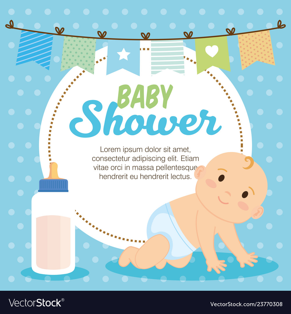 Little baby shower card Royalty Free Vector Image