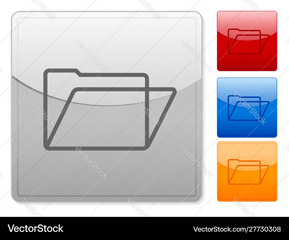 Square web buttons folder Royalty Free Vector Image