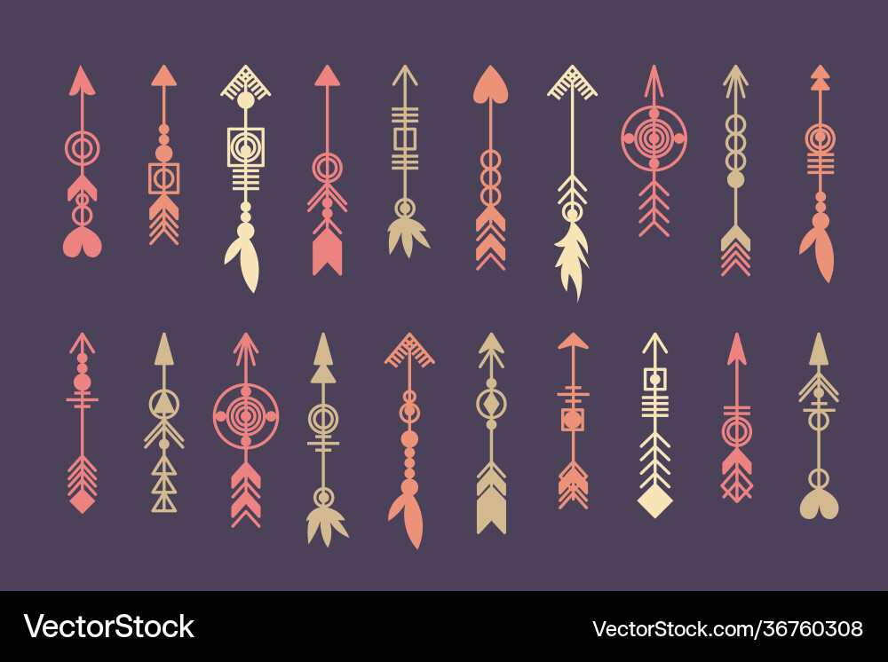 Tribal arrow set Royalty Free Vector Image - VectorStock