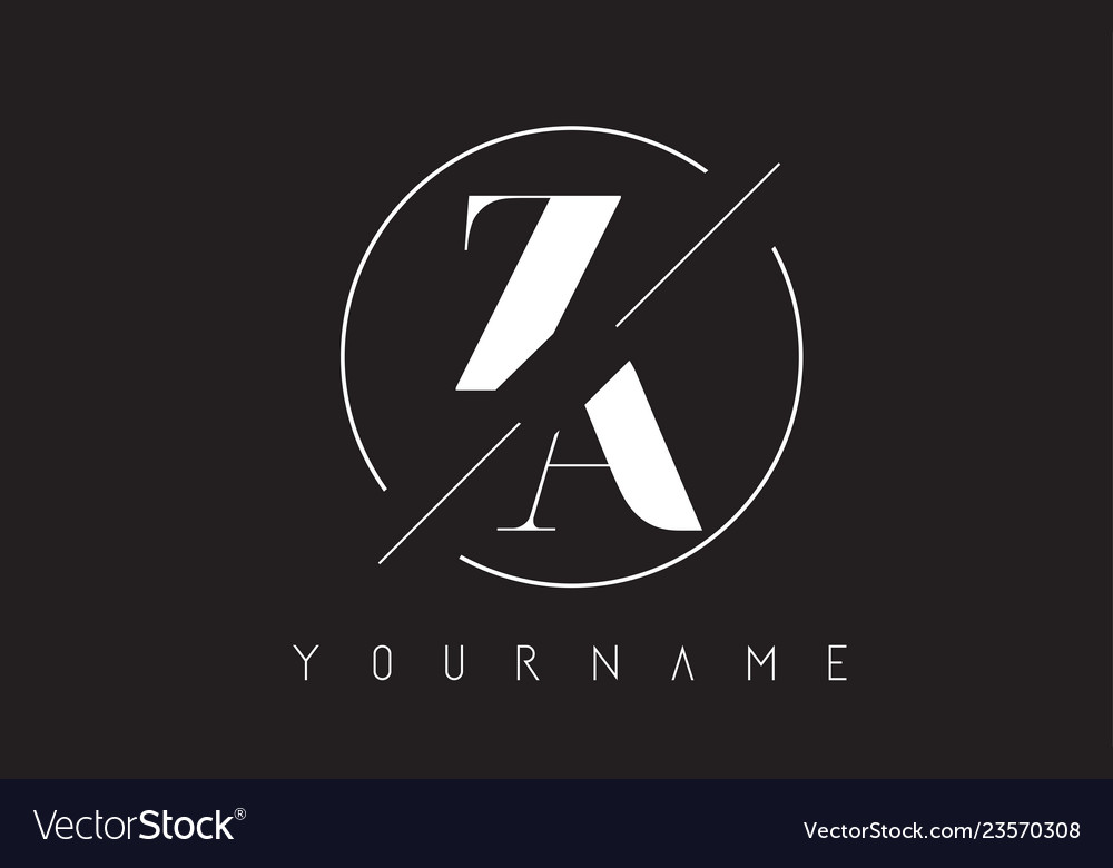 Za letter logo with cutted and intersected design Vector Image