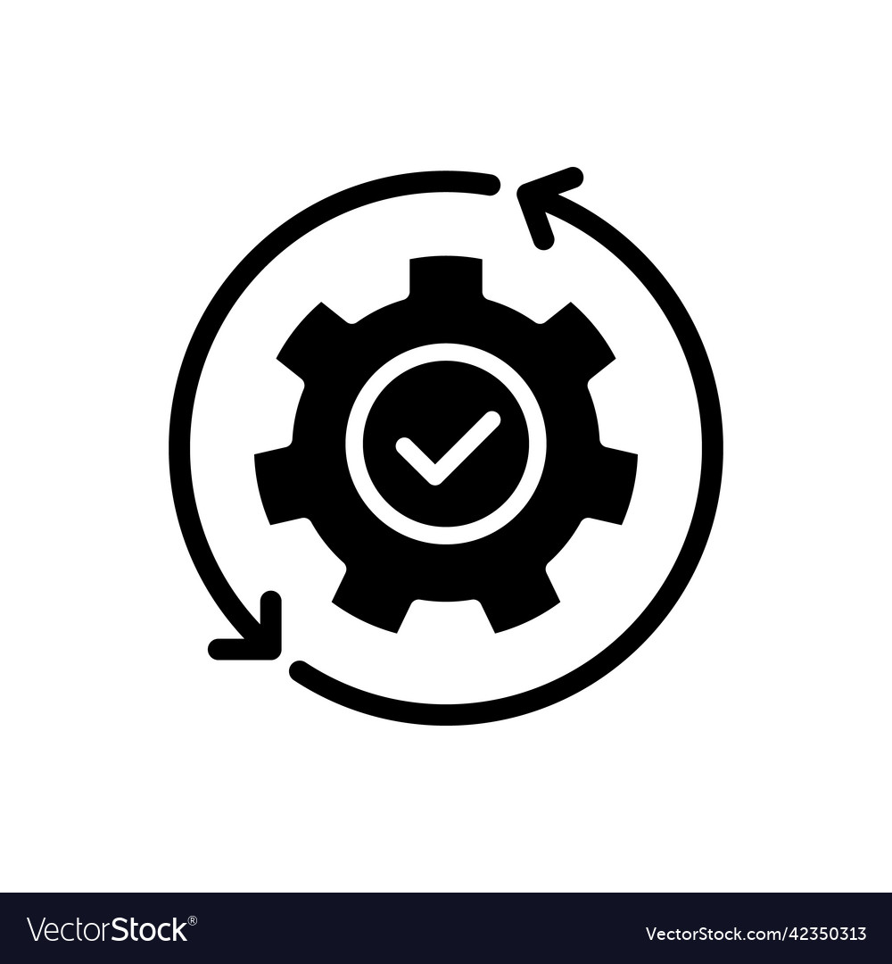 Automation black glyph icon Royalty Free Vector Image