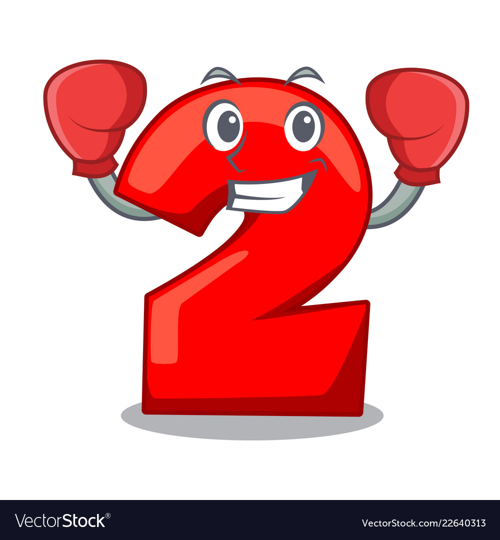 Boxing cartoon paper number two on letter Vector Image Boxing cartoon paper number two on letter Vector Image