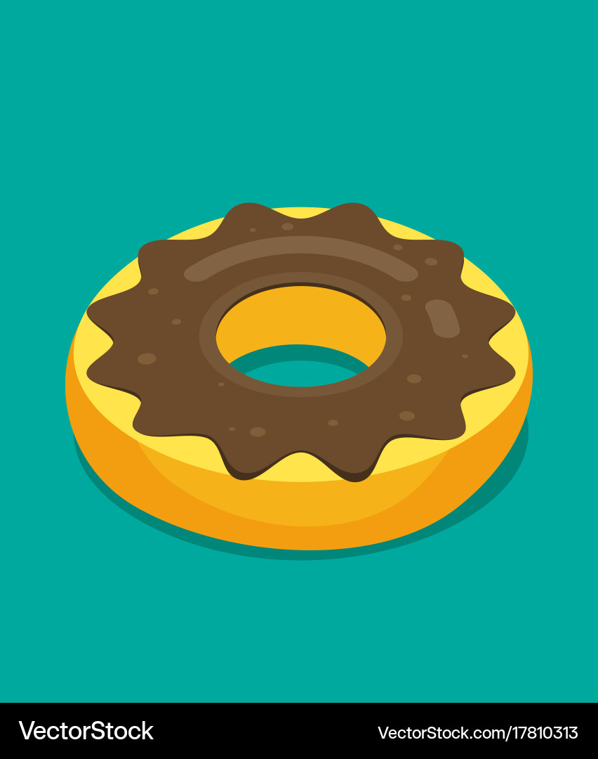 Donut isometric modern flat style Royalty Free Vector Image