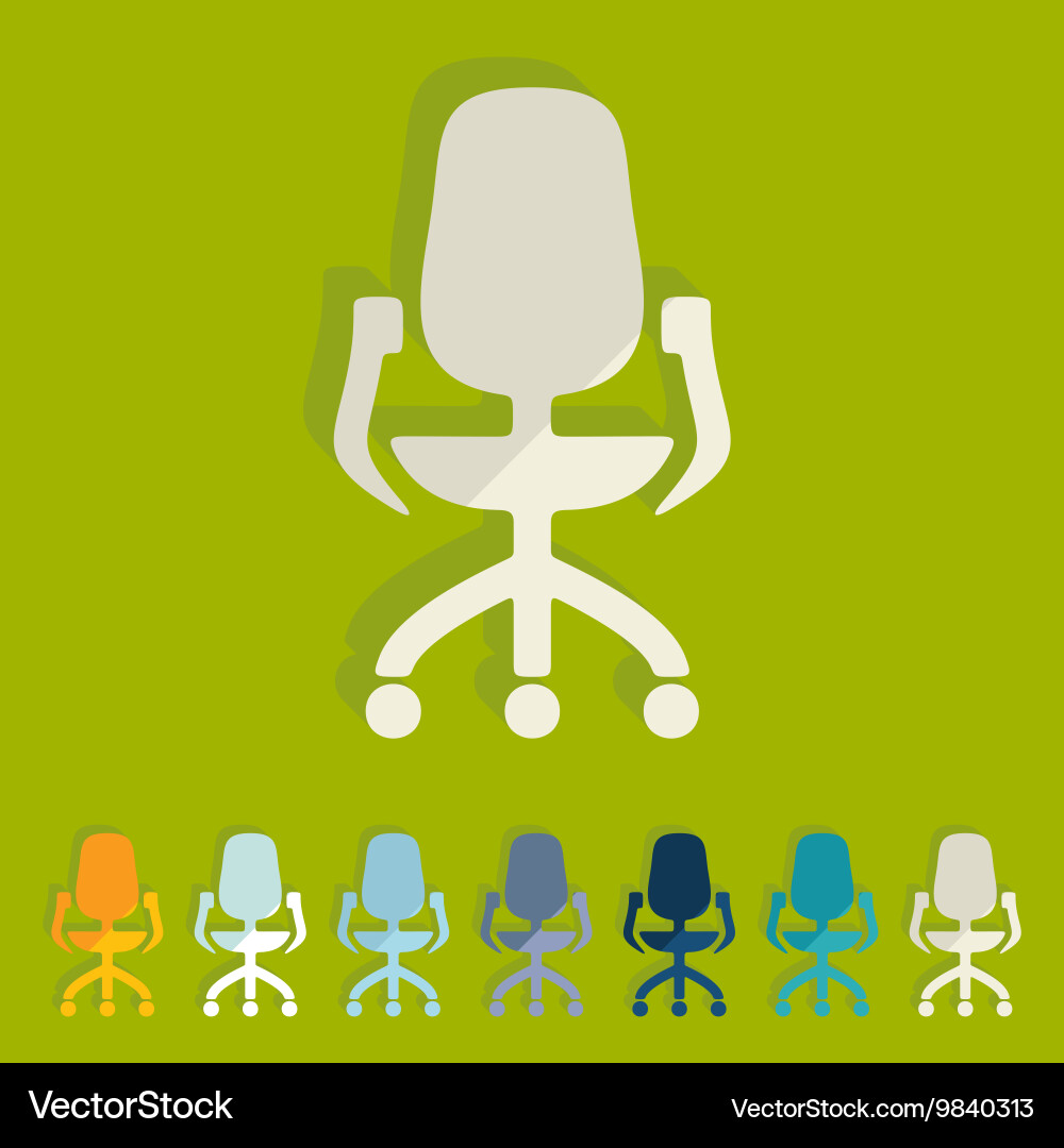 Flat design office chair Royalty Free Vector Image