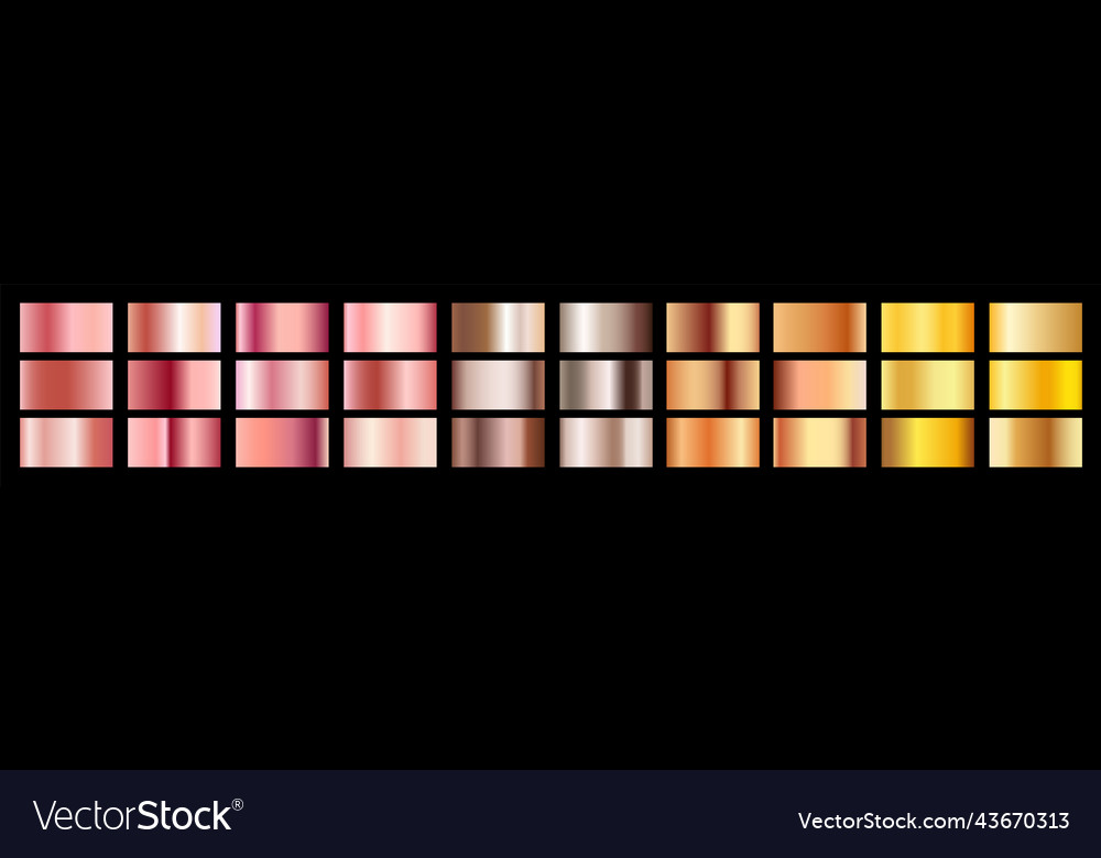 Gold gradient metal effect design rose vector image Gold gradient metal effect design rose