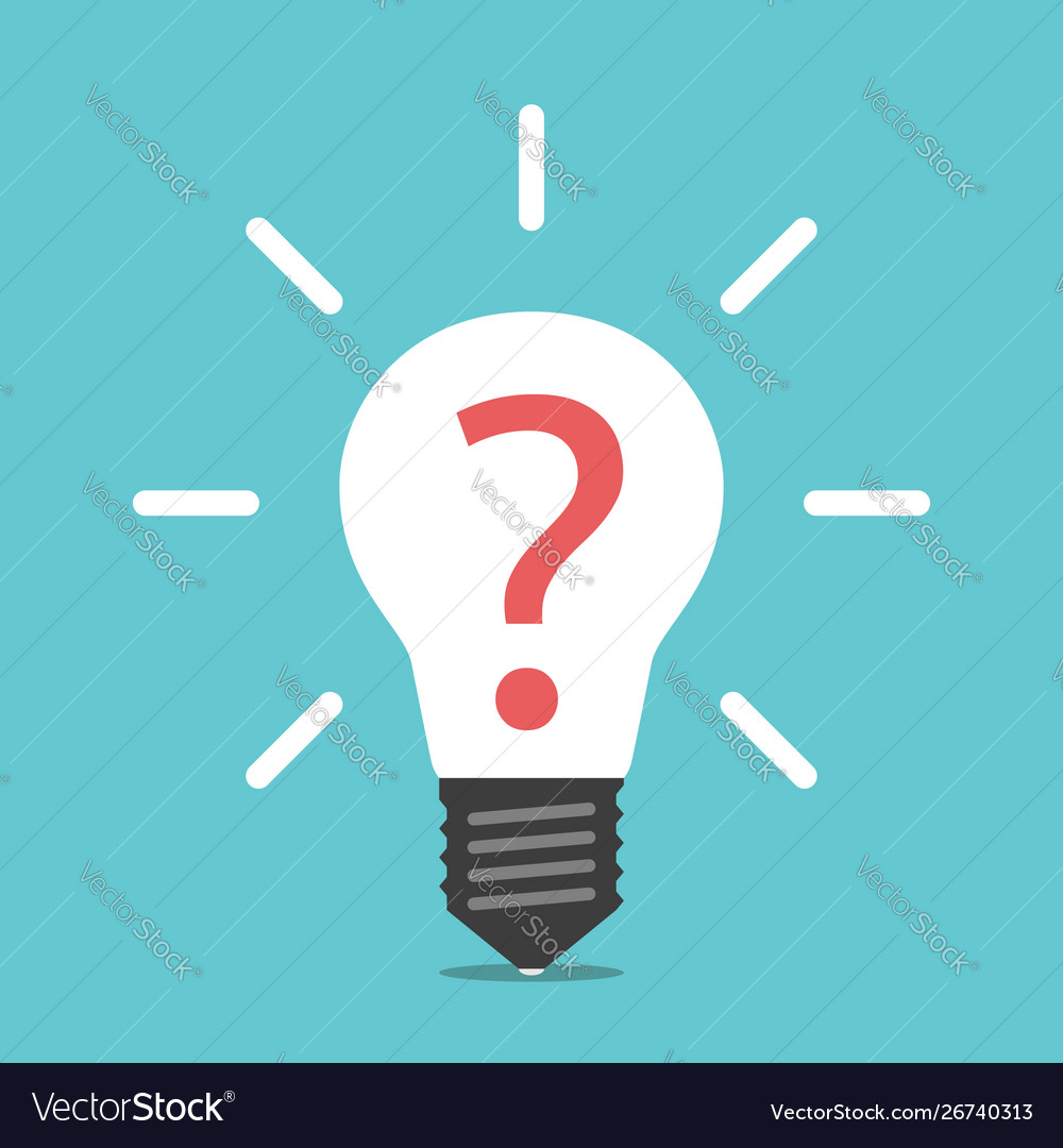 Lightbulb with question mark Royalty Free Vector Image