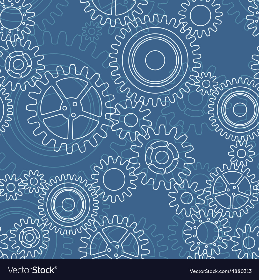 Seamless pattern of gear wheels Royalty Free Vector Image