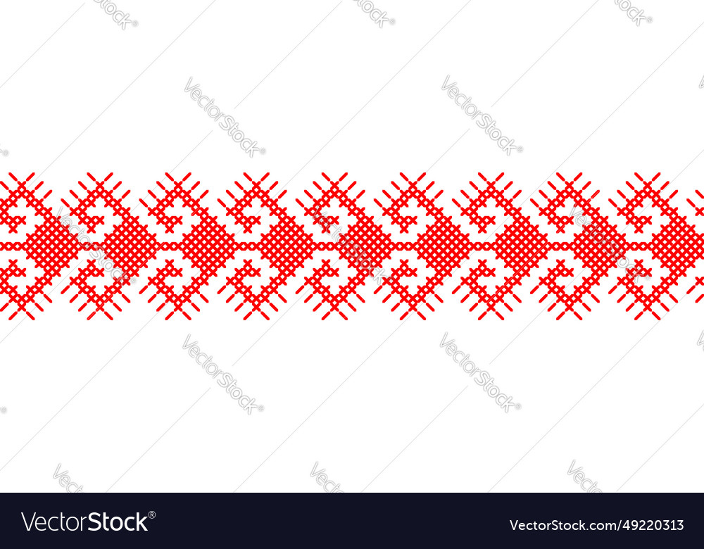 Ukrainian red ornament for textile fabric cloth Vector Image