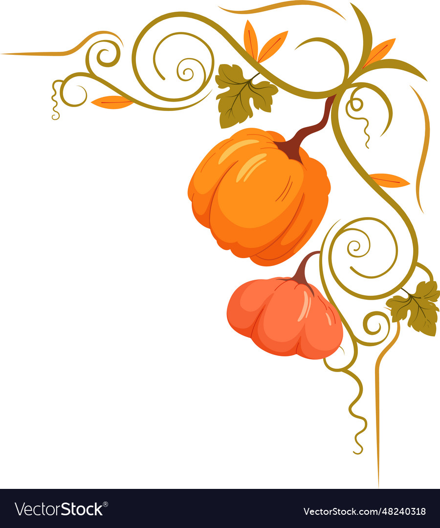 Calligraphy autumn corner frame Royalty Free Vector Image