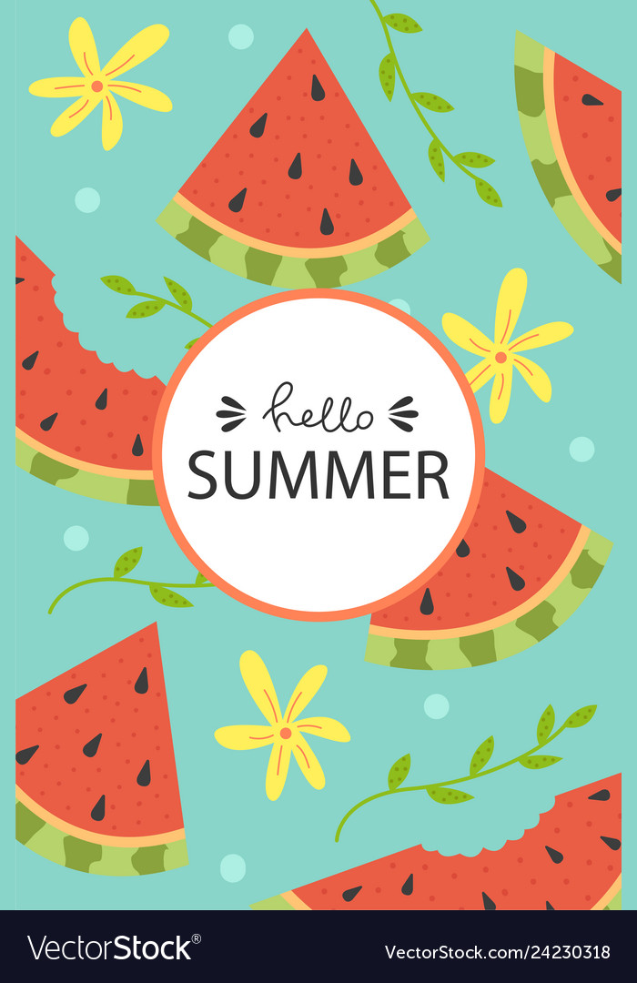 Cute poster of summertime Royalty Free Vector Image