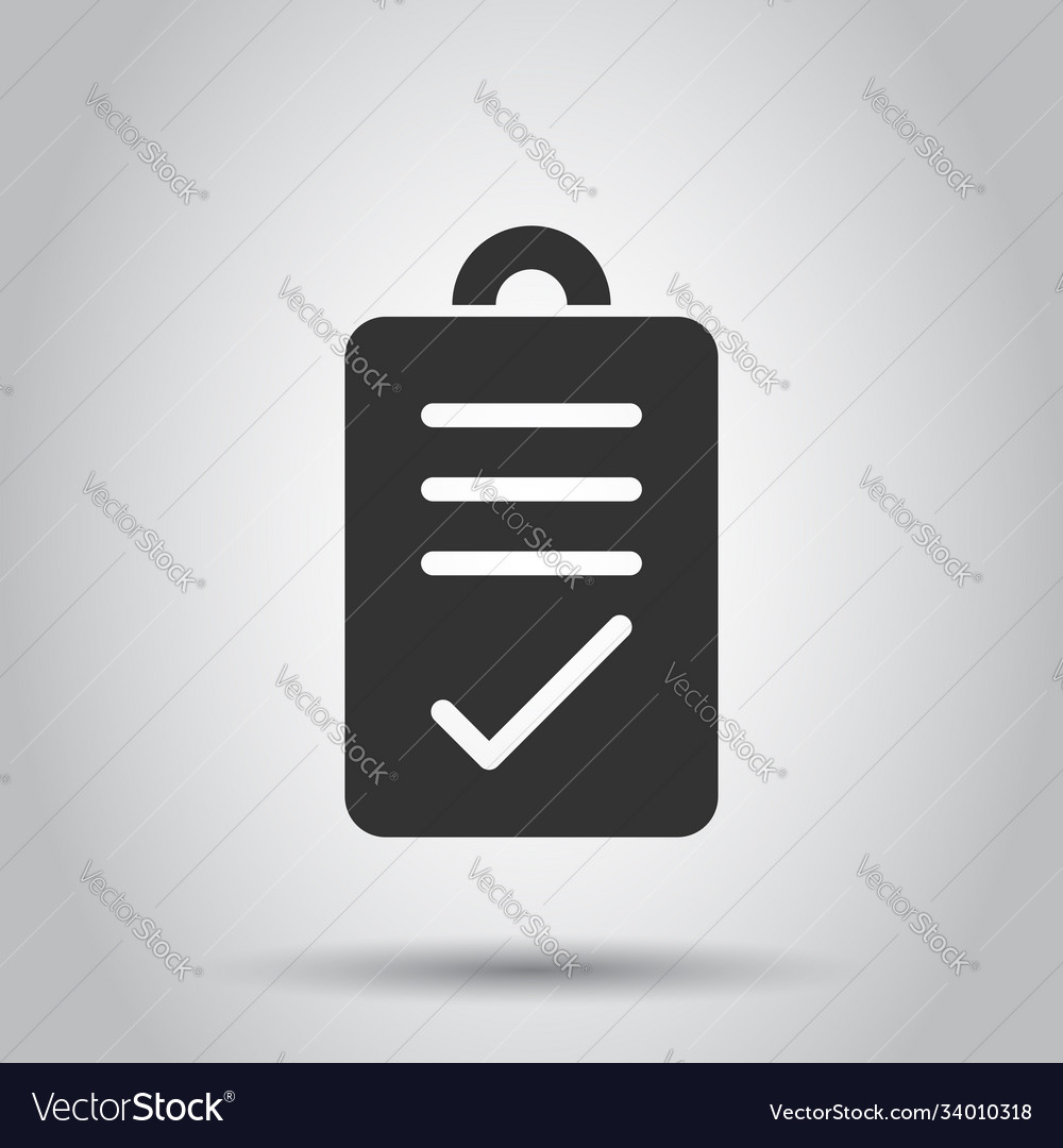 Document checkbox icon in flat style test Vector Image