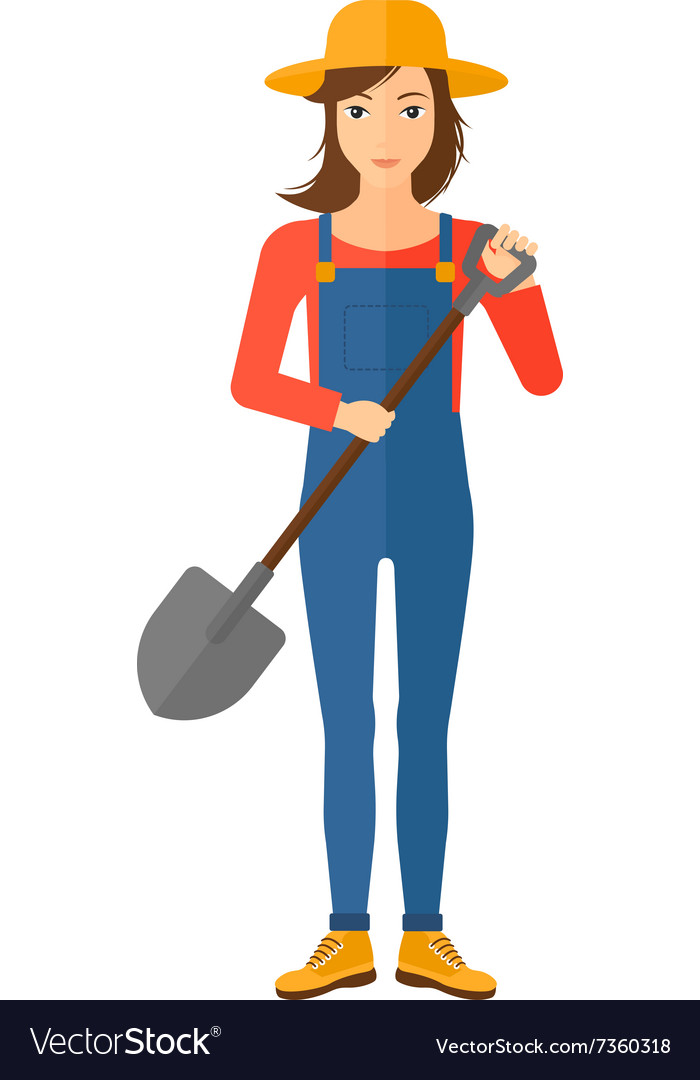 Farmer with spade Royalty Free Vector Image - VectorStock