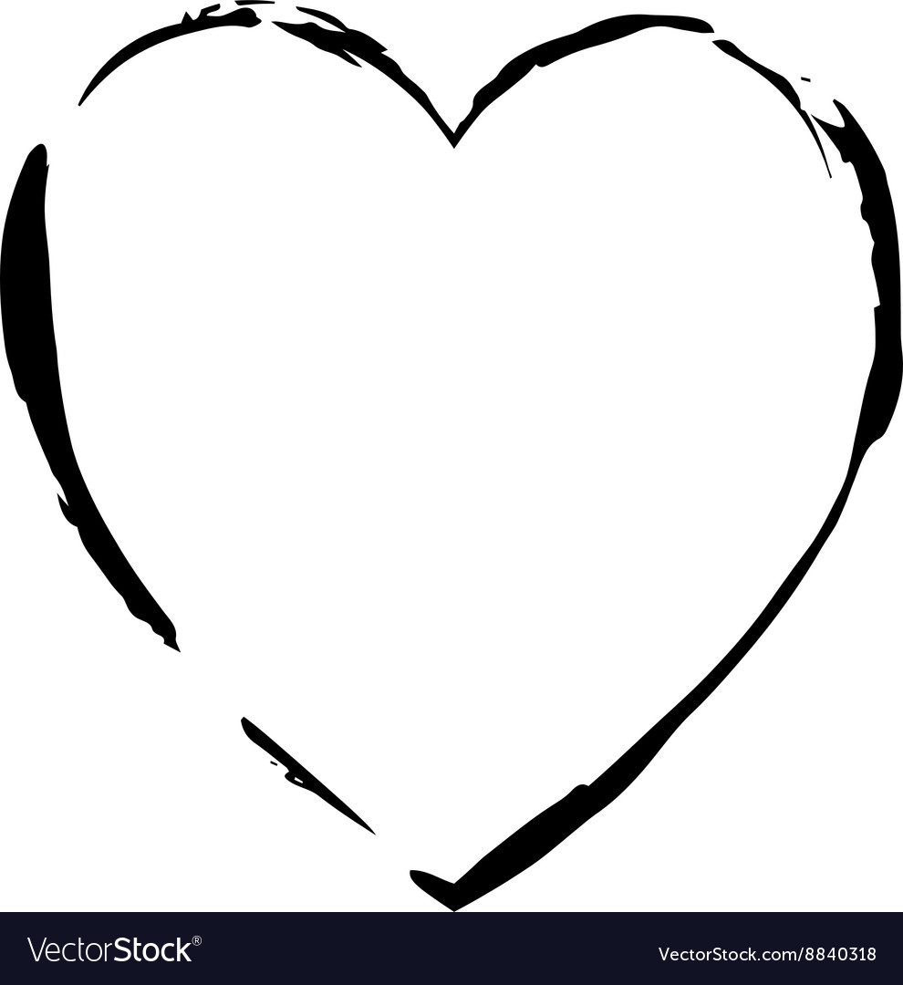 Heart shape symbol love black Royalty Free Vector Image