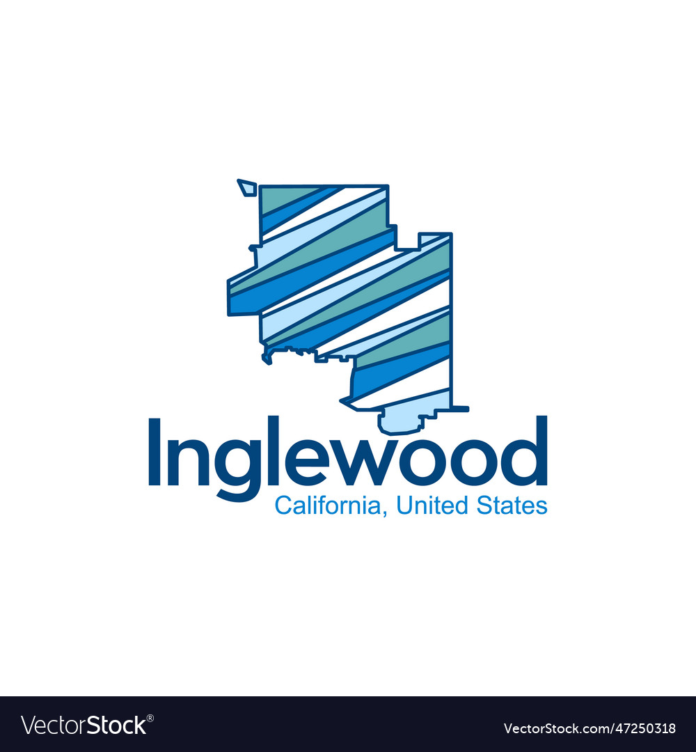 Map of inglewood california city - Map Of Inglewood California City Geometric Design Vector 47250318