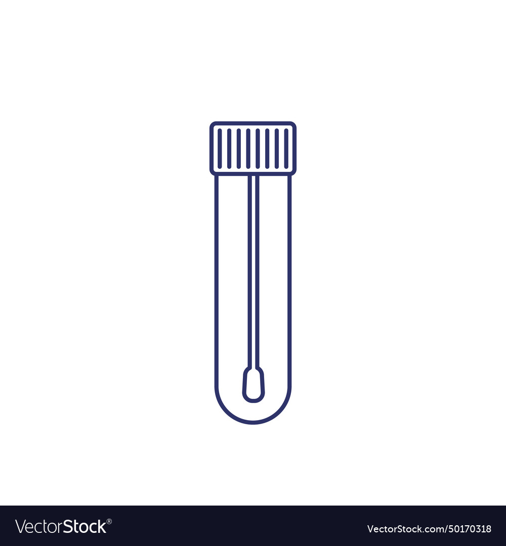 Nasal swab test line icon Royalty Free Vector Image