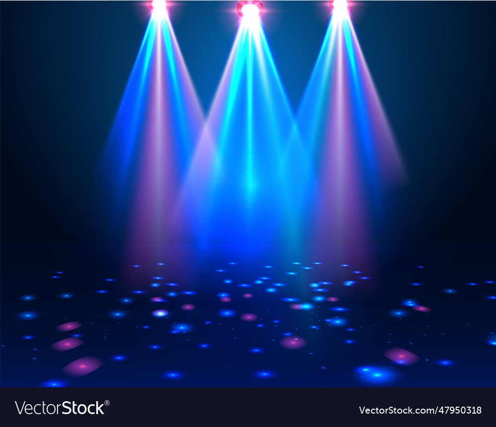 Spotlights empty scene illuminated design Vector Image