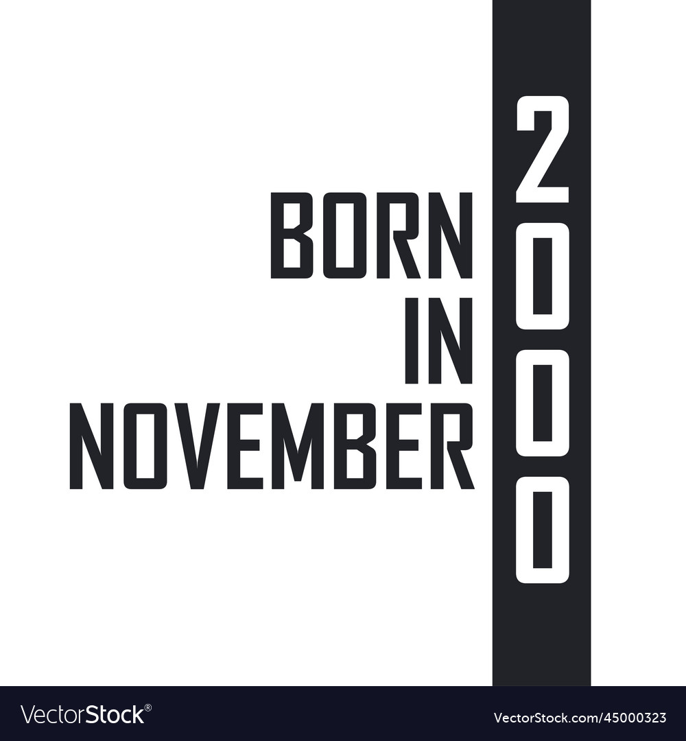 born-in-november-2000-birthday-celebration-vector-image