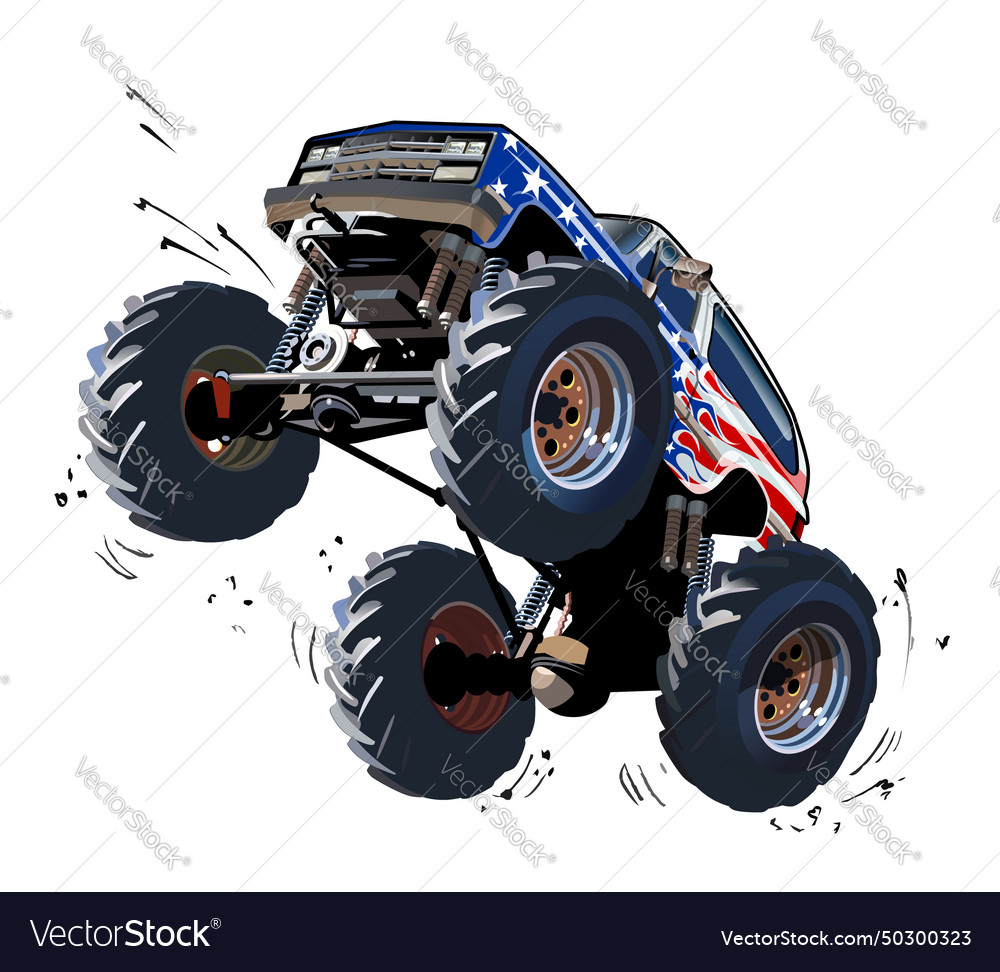 Cartoon monster truck Royalty Free Vector Image