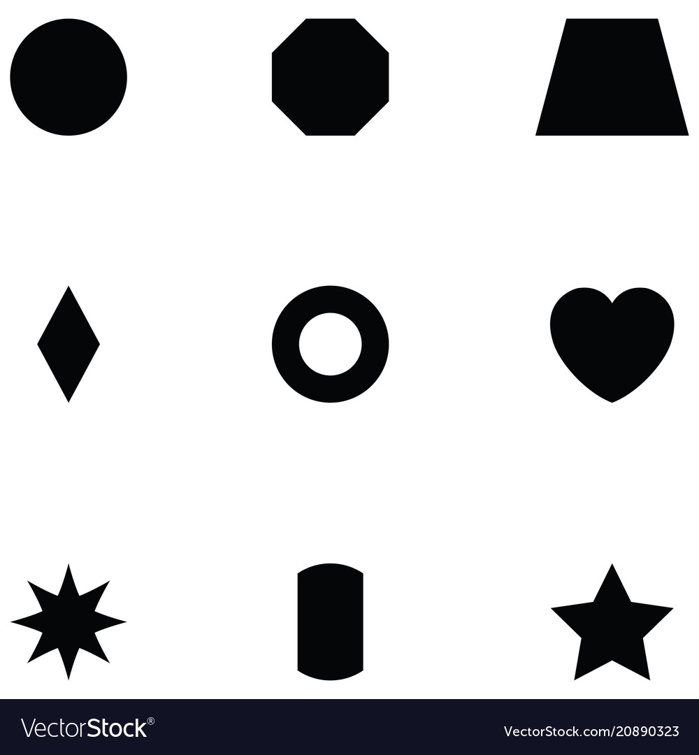 Geometric shapes icon set Royalty Free Vector Image