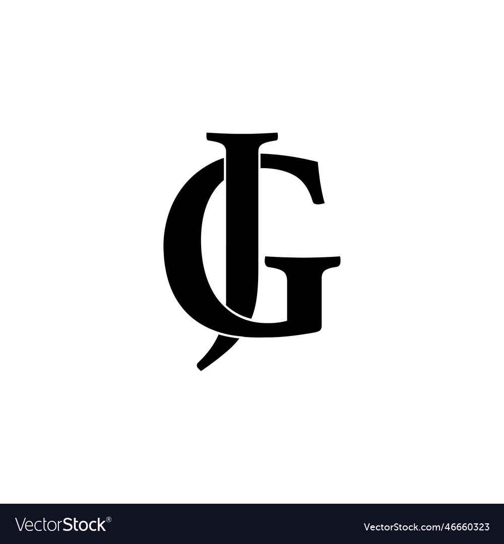 Jg initials logo design initial letter logo Vector Image