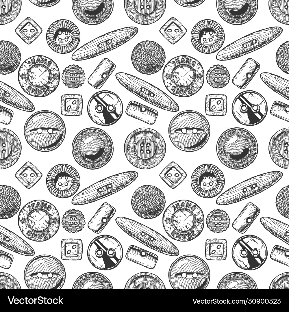 Pattern with clothes buttons Royalty Free Vector Image