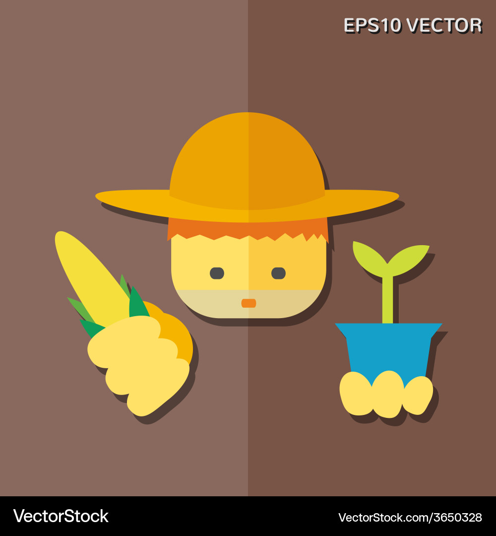 Farmer flat icon Royalty Free Vector Image - VectorStock