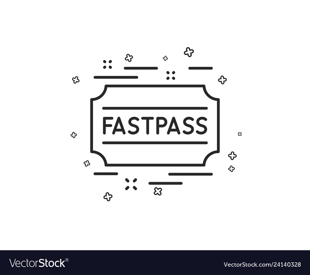 Fastpass line icon amusement park ticket sign fast