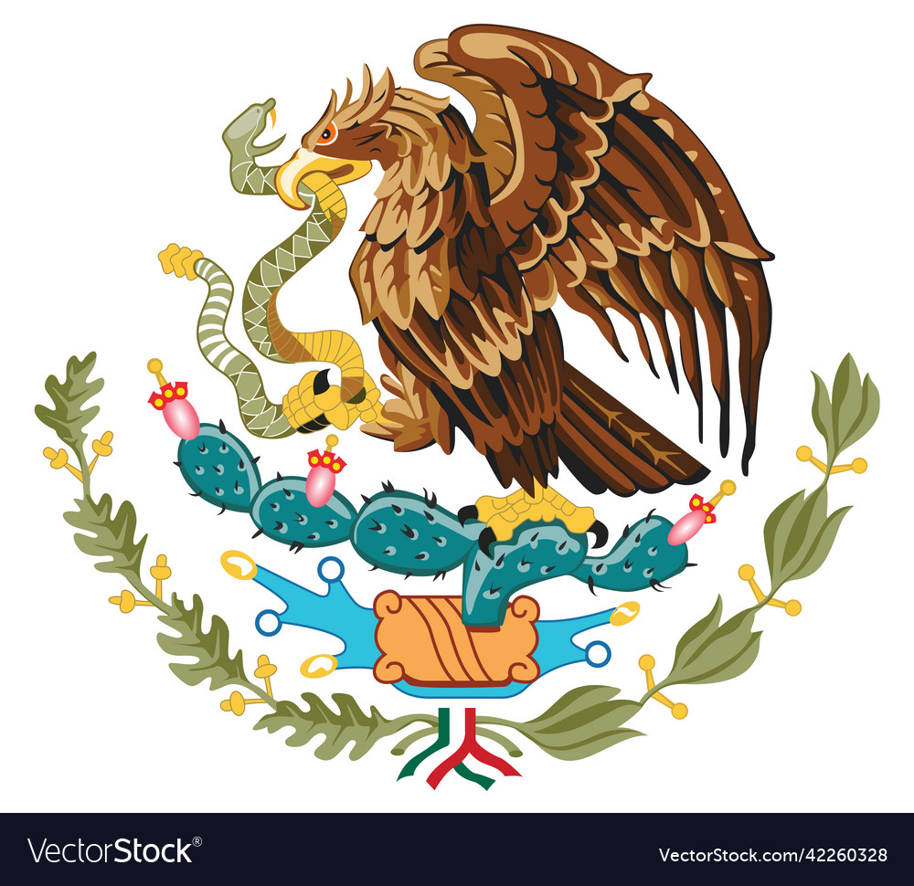 Isolated on white coat of arm mexico Royalty Free Vector