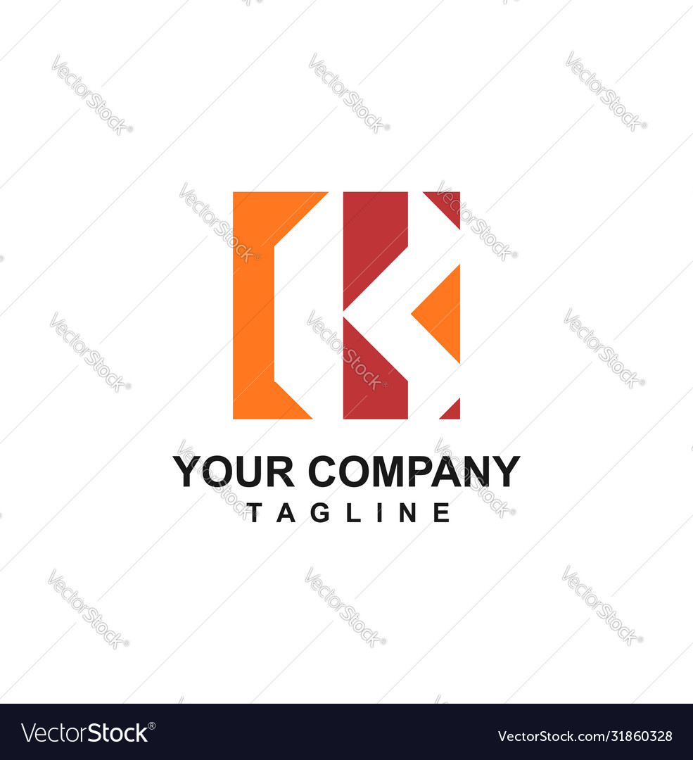 K mk ik initials rectangle geometric logo and icon