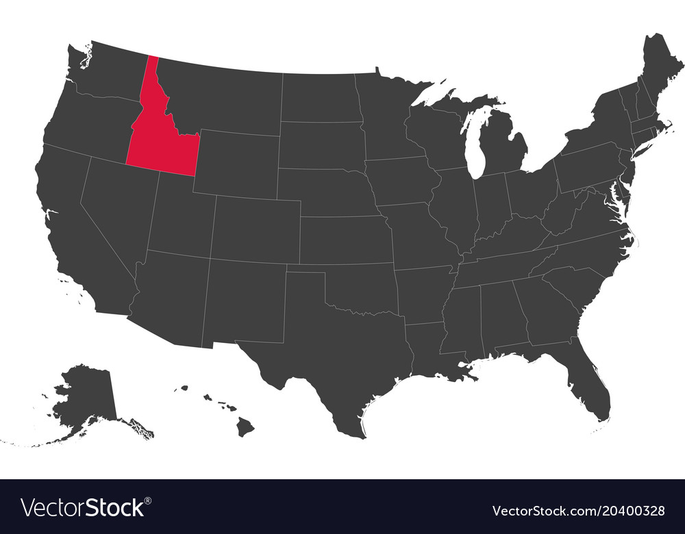 Idaho In Us Map Map Of Usa - Idaho Royalty Free Vector Image - Vectorstock